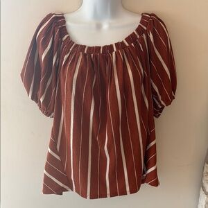 Striped Rust and White Women's Anthropology Top
